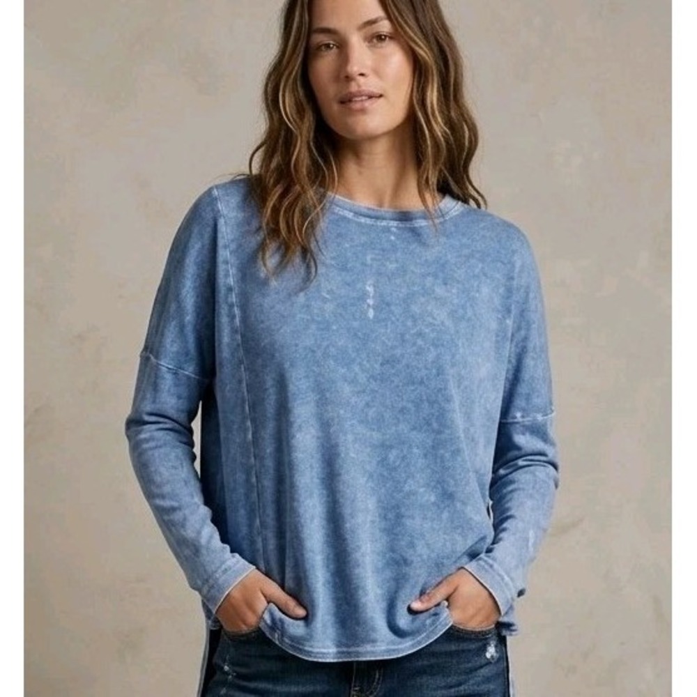 Hard Tail Forever Womens XS Mineral Wash Blue Long Sleeve Top Casual Y2K USA